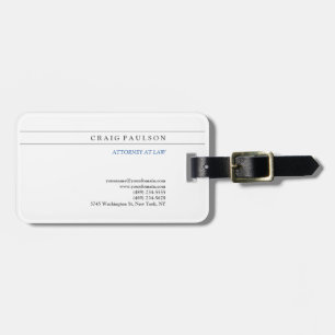 Étiquette À Bagage Avocat-conseil noir blanc à la profession de droit