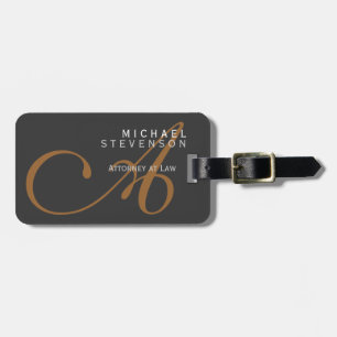 Étiquette À Bagage Avocat monogramme ordinaire tendance