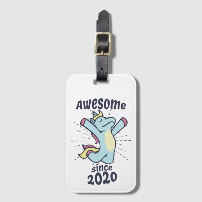 Étiquette À Bagage Awesome depuis 2020 - Anniversaire de enfant Unico (Devant Vertical)