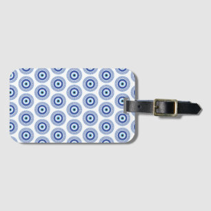 Étiquette À Bagage Aztec Cercle grec Clé mal Motif oeil bleu