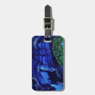 Étiquette À Bagage Azurite et Malachite