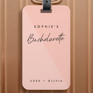 Étiquette À Bagage Bachelorette rose Pastel moderne minimaliste