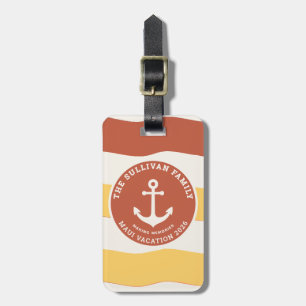 Étiquette À Bagage Badge d'ancrage de vacances en famille corail de c