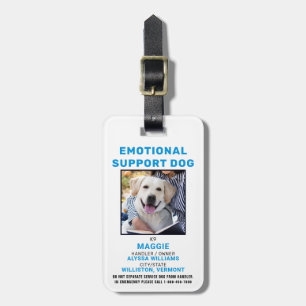 Étiquette À Bagage Badge d'ID photo du chien de soutien émotionnel