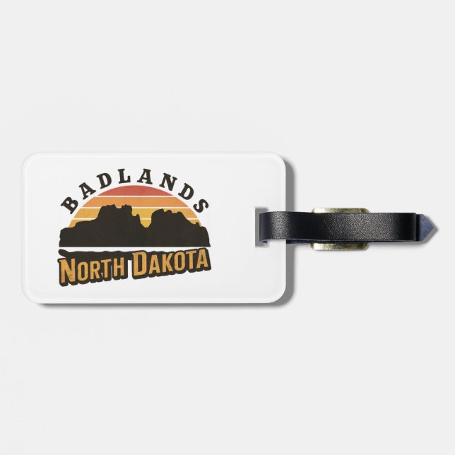 Étiquette À Bagage Badlands North Dakota Retro (Dos horizontal)