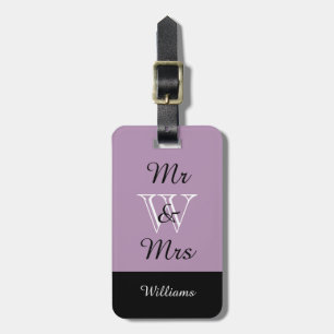 Étiquette À Bagage BAGAGE CHIC TAG_ " M. et Mme" LILAC/BLACK/WHITE