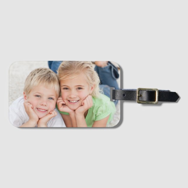 Étiquette À Bagage Bagages de famille photo personnalisés (Devant Horizontal)