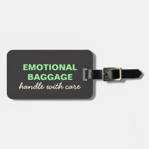 Étiquette À Bagage Bagages émotionnels : Handle Avec Soin - Vert, Jau