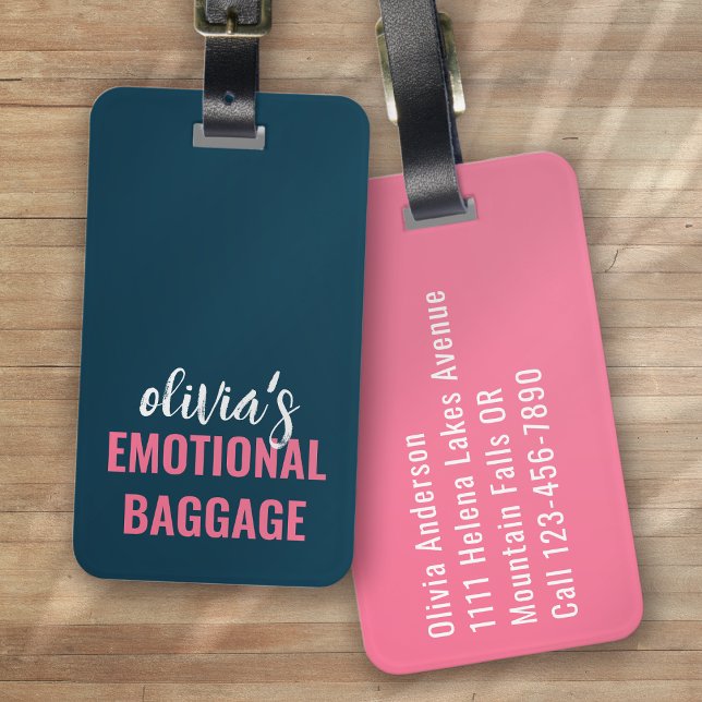 Étiquette À Bagage Bagages émotionnels personnalisés amusants (Créateur téléchargé)