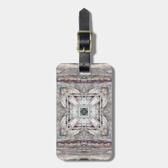 Étiquette À Bagage Bagages Motifs Inspiré Aztec, Joli Robe Rose (Devant Vertical)