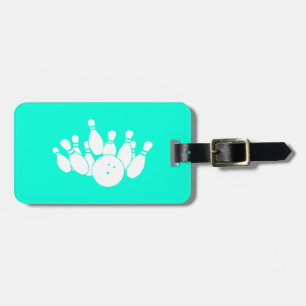Étiquette À Bagage Baguette de sac de bowling turquoise