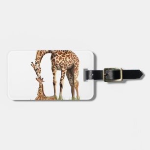 Étiquette À Bagage Baisers de girafe et de veau de bébé