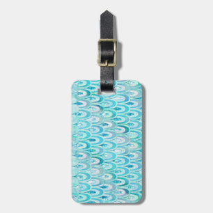 Étiquette À Bagage Balances de poissons Turquoise bleu brillant