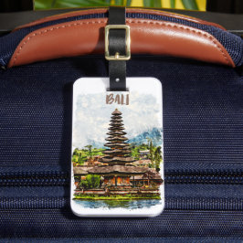 Étiquette À Bagage Bali Indonésie Ulun Danu Beratan Temple