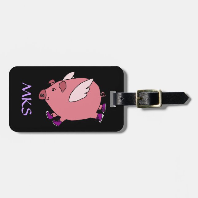 Étiquette À Bagage Balise AG - Bagage de cochon volant (Devant horizontal)