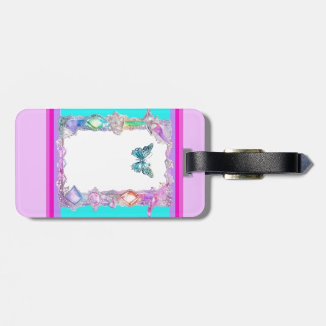 Étiquette À Bagage Balise Aqua (Dos horizontal)