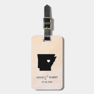 Étiquette À Bagage Balise Arkansas Map Mariage Bagage avec nom du cou