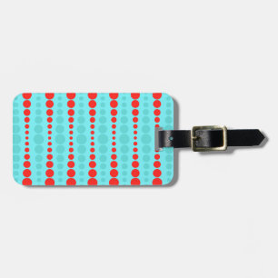 Étiquette À Bagage Balise Bagage avec points rouges et turquoise rétr