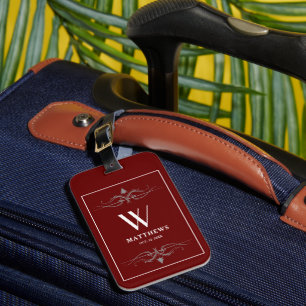 Étiquette À Bagage Balise bagage bordeaux personnalisée