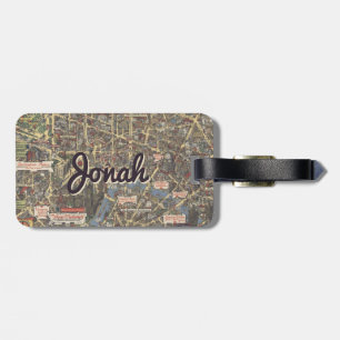 Étiquette À Bagage Balise bagage de carte vintage Londres personnalis