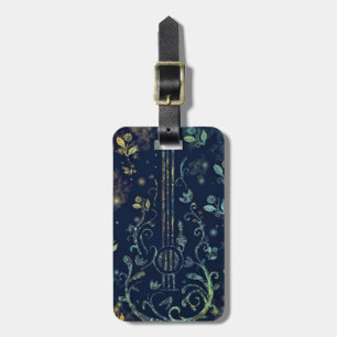 Étiquette À Bagage Balise Bagage de guitare à fleurs