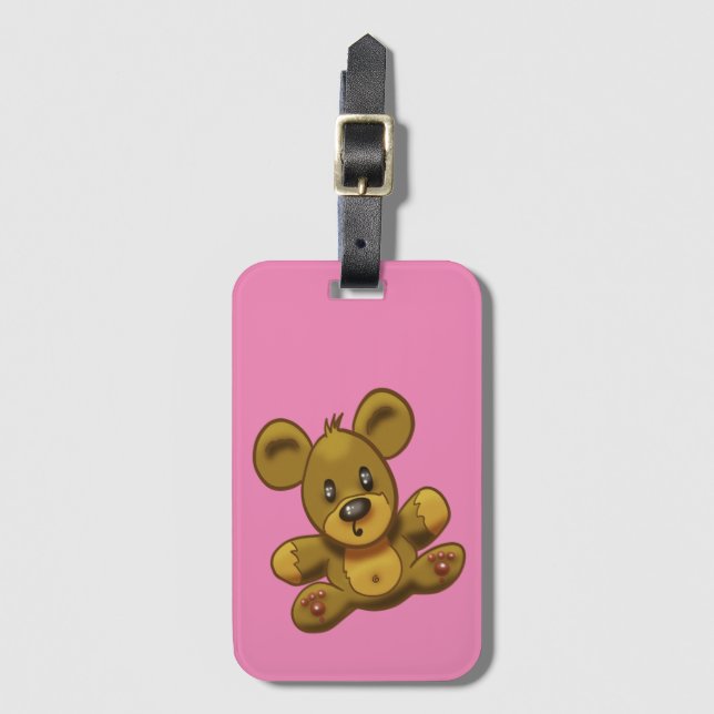 Étiquette À Bagage Balise Bagage de l'ours en peluche (Devant Vertical)