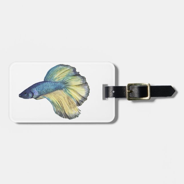 Étiquette À Bagage Balise Bagage de poisson Betta (Devant horizontal)