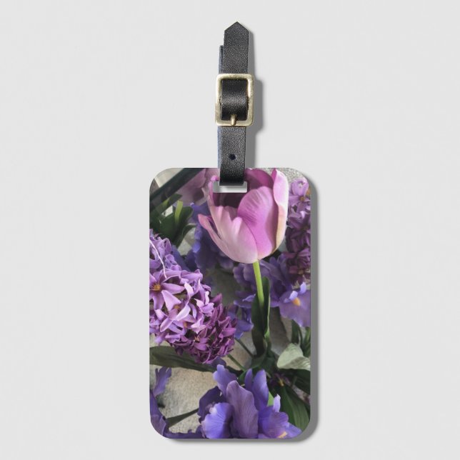Étiquette À Bagage Balise Bagage en acrylique violet (Devant Vertical)