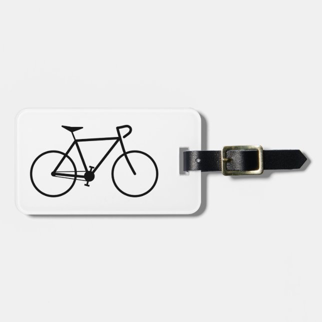 Étiquette À Bagage Balise Bagage en silhouette de vélo (Devant horizontal)