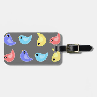 Étiquette À Bagage Balise bagage gris oiseaux de couleur mignonne