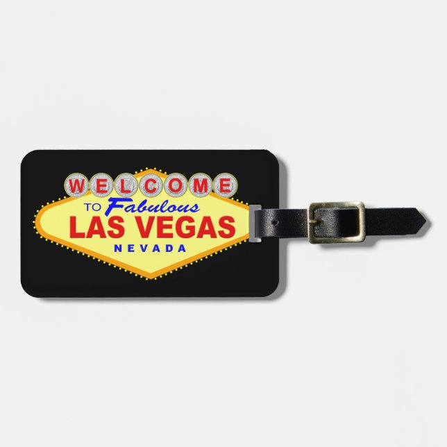Étiquette À Bagage Balise Bagage Las Vegas (ajoutez vos coordonnées) (Devant horizontal)