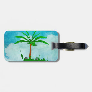 Étiquette À Bagage Balise Bagage Palm Tree