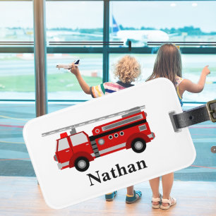 Étiquette À Bagage Balise bagage pour camion rouge pour enfant mignon