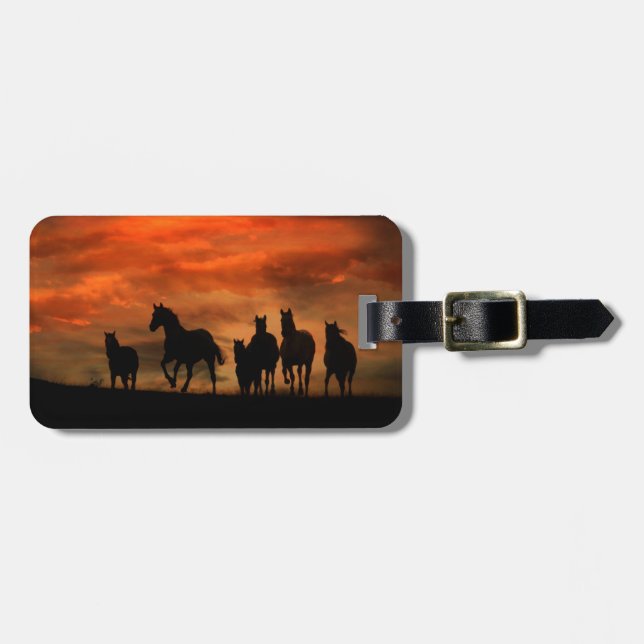 Étiquette À Bagage Balise Bagage pour Chevaux sauvages (Devant horizontal)