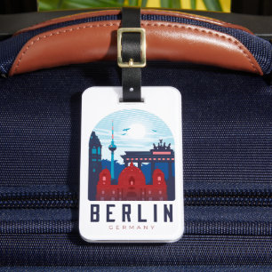 Étiquette À Bagage Balise Bagage Skyline Allemagne Berlin