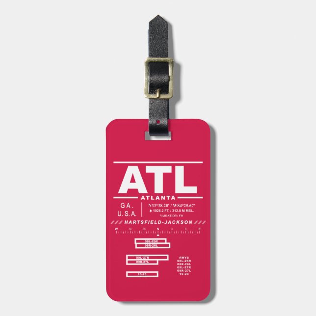 Étiquette À Bagage Balise bagages ATL de l'aéroport international d'A (Devant Vertical)
