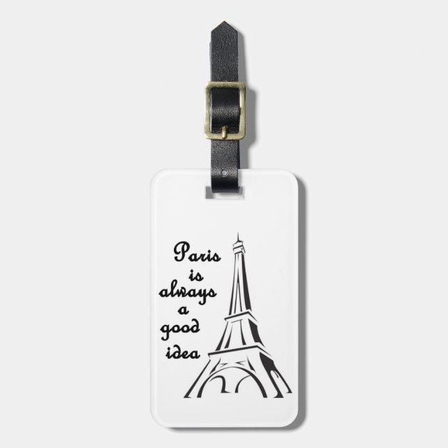 Étiquette À Bagage Balise Bagages Paris est toujours une bonne idée (Devant Vertical)