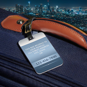 Étiquette À Bagage Balise Balise Bleue Chic Argent métallique Bande