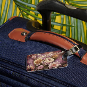 Étiquette À Bagage Balise Belle Motif Fleur Acrylique