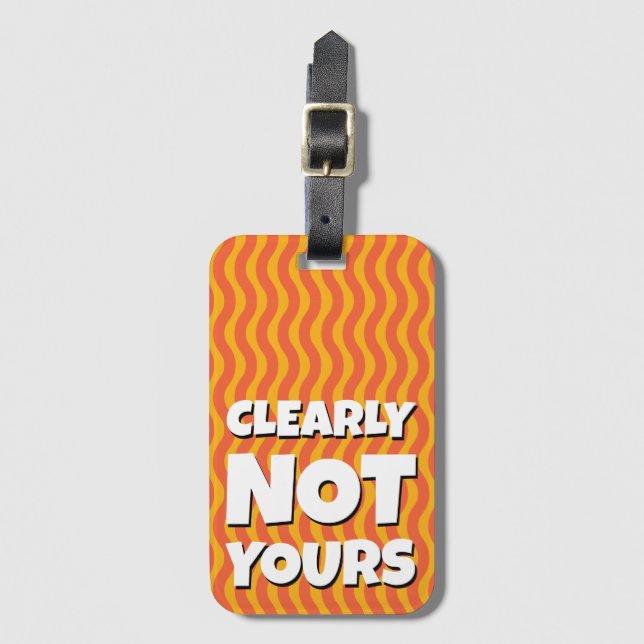 Étiquette À Bagage Balise Bright Retro Funny Funky Luggage (Devant Vertical)