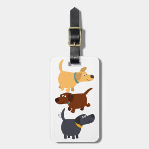 Étiquette À Bagage Balise Cartoon Labradors en 3 Saveurs Bagage