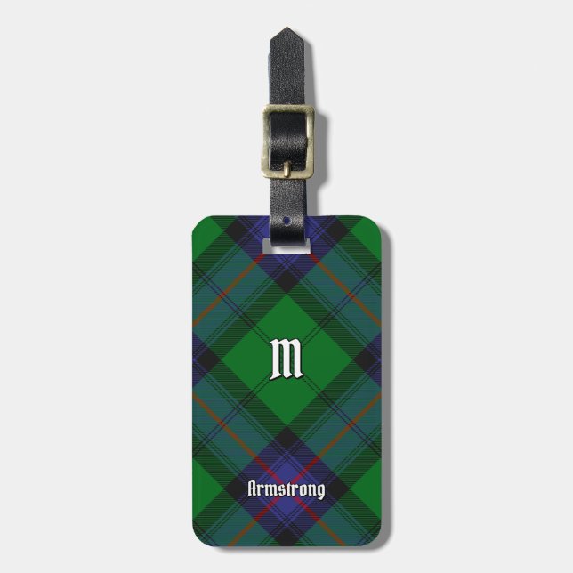 Étiquette À Bagage Balise Clan Armstrong Tartan Luggage (Devant Vertical)