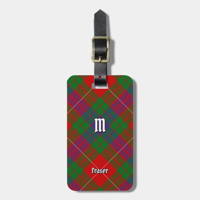 Étiquette À Bagage Balise Clan Fraser Tartan Luggan (Devant Vertical)