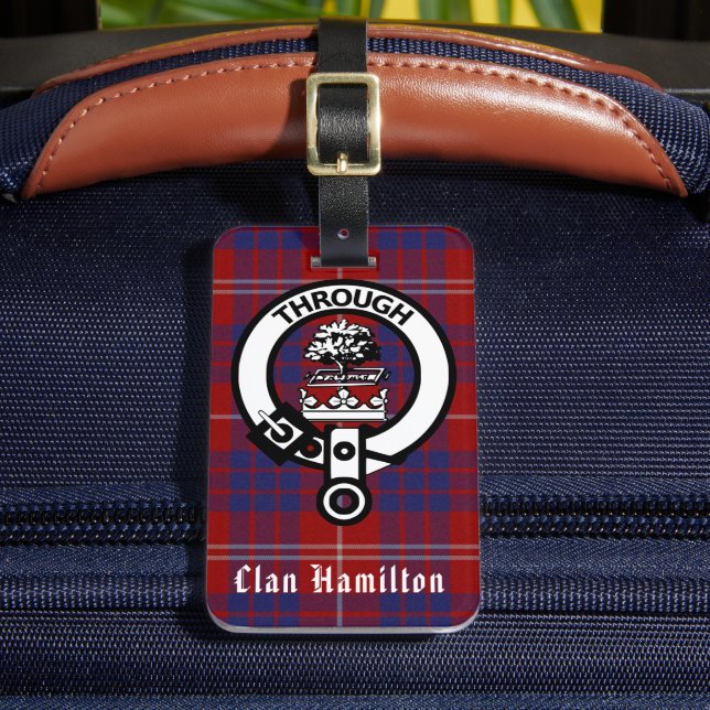 Étiquette À Bagage Balise Clan Hamilton Crest et bagage Tartan (Insitu Rectoal 2)