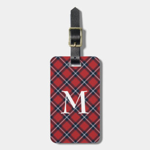 Étiquette À Bagage Balise classique de bagage monogrammé en tatan rou