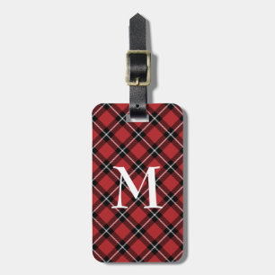 Étiquette À Bagage Balise classique de bagage monogrammé en tatan rou