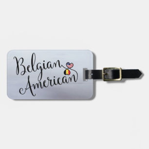 Étiquette À Bagage Balise Coeurs mêlés belges américains