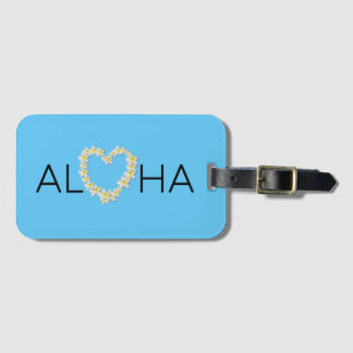 Étiquette À Bagage Balise de bagage Aloha Heart Plumeria