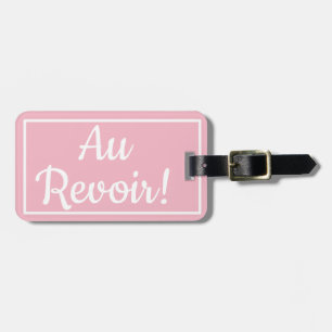 Étiquette À Bagage Balise de bagage au revoir rose