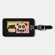 Balise de bagage avec bracelet en cuir HAPPY MONST